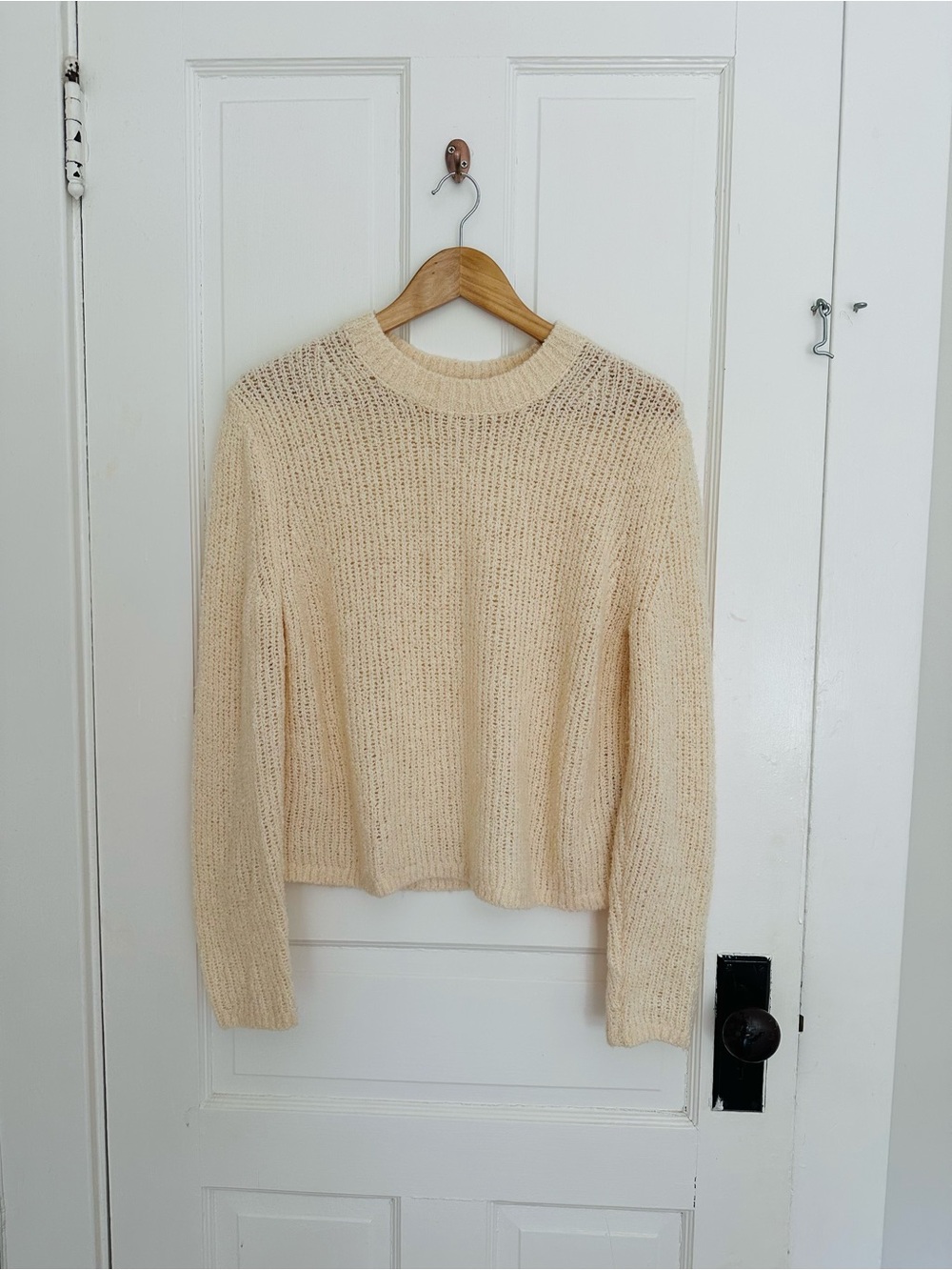 Banana Republic Merino Wool Cream Crewneck Sweater